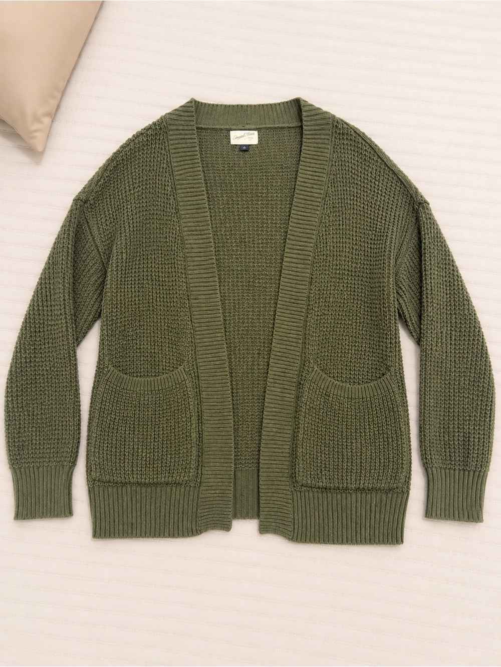 Universal Thread Olive Green Open-Front Chunky Cardigan